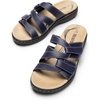 image:imageDREAM PAIRS Womens Slides Arch Support Slip on Flat Sandals Wide Plantar Fasciitis Soft Cushion Slippers With Adjustable StrapsNavy