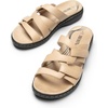 image:imageDREAM PAIRS Womens Slides Arch Support Slip on Flat Sandals Wide Plantar Fasciitis Soft Cushion Slippers With Adjustable StrapsNude
