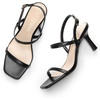 image:imageDREAM PAIRS Womens Slingback Heels Square Open Toe Strappy Sandals Ankle Strap High Heeled Dressy ShoesBlack