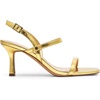 image:imageDREAM PAIRS Womens Slingback Heels Square Open Toe Strappy Sandals Ankle Strap High Heeled Dressy ShoesGoldpu