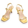 image:imageDREAM PAIRS Womens Slingback Heels Square Open Toe Strappy Sandals Ankle Strap High Heeled Dressy ShoesGoldpu