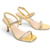 image:imageDREAM PAIRS Womens Slingback Heels Square Open Toe Strappy Sandals Ankle Strap High Heeled Dressy ShoesGoldrhinestone