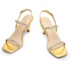 image:imageDREAM PAIRS Womens Slingback Heels Square Open Toe Strappy Sandals Ankle Strap High Heeled Dressy ShoesGoldrhinestone