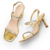 image:imageDREAM PAIRS Womens Slingback Heels Square Open Toe Strappy Sandals Ankle Strap High Heeled Dressy ShoesGoldrhinestone