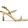 image:imageDREAM PAIRS Womens Slingback Heels Square Open Toe Strappy Sandals Ankle Strap High Heeled Dressy ShoesGoldrhinestone