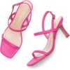 image:imageDREAM PAIRS Womens Slingback Heels Square Open Toe Strappy Sandals Ankle Strap High Heeled Dressy ShoesHot Pink