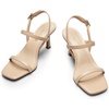 image:imageDREAM PAIRS Womens Slingback Heels Square Open Toe Strappy Sandals Ankle Strap High Heeled Dressy ShoesNude