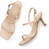 image:imageDREAM PAIRS Womens Slingback Heels Square Open Toe Strappy Sandals Ankle Strap High Heeled Dressy ShoesNude
