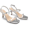 image:imageDREAM PAIRS Womens Slingback Heels Square Open Toe Strappy Sandals Ankle Strap High Heeled Dressy ShoesSilver