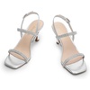 image:imageDREAM PAIRS Womens Slingback Heels Square Open Toe Strappy Sandals Ankle Strap High Heeled Dressy ShoesSilverrhinestone