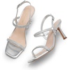 image:imageDREAM PAIRS Womens Slingback Heels Square Open Toe Strappy Sandals Ankle Strap High Heeled Dressy ShoesSilverrhinestone