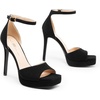 image:imageDREAM PAIRS Womens Stiletto High Heels Platform Ankle Strap Square Open Toe Dress Sexy SandalsBlacknubuck