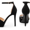 image:imageDREAM PAIRS Womens Stiletto High Heels Platform Ankle Strap Square Open Toe Dress Sexy SandalsBlacknubuck