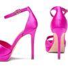 image:imageDREAM PAIRS Womens Stiletto High Heels Platform Ankle Strap Square Open Toe Dress Sexy SandalsHot Pinksatin