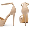 image:imageDREAM PAIRS Womens Stiletto High Heels Platform Ankle Strap Square Open Toe Dress Sexy SandalsNudepu