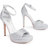 image:imageDREAM PAIRS Womens Stiletto High Heels Platform Ankle Strap Square Open Toe Dress Sexy SandalsSilverrhinestone
