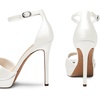 image:imageDREAM PAIRS Womens Stiletto High Heels Platform Ankle Strap Square Open Toe Dress Sexy SandalsWhitesatin