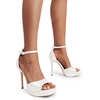 image:imageDREAM PAIRS Womens Stiletto High Heels Platform Ankle Strap Square Open Toe Dress Sexy SandalsWhitesatin