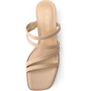 image:imageDREAM PAIRS Womens Strappy Heels Block Open Toe Low Heel Chunky Mules Sandals Dress ShoesNude