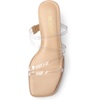 image:imageDREAM PAIRS Womens Strappy Heels Block Open Toe Low Heel Chunky Mules Sandals Dress ShoesNudeClear