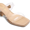 image:imageDREAM PAIRS Womens Strappy Heels Block Open Toe Low Heel Chunky Mules Sandals Dress ShoesNudeClear