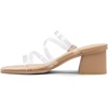 image:imageDREAM PAIRS Womens Strappy Heels Block Open Toe Low Heel Chunky Mules Sandals Dress ShoesNudeClear