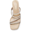 image:imageDREAM PAIRS Womens Strappy Heels Block Open Toe Low Heel Chunky Mules Sandals Dress ShoesNudepearl