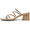image:imageDREAM PAIRS Womens Strappy Heels Block Open Toe Low Heel Chunky Mules Sandals Dress ShoesNuderhinestone