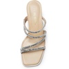 image:imageDREAM PAIRS Womens Strappy Heels Block Open Toe Low Heel Chunky Mules Sandals Dress ShoesNuderhinestone
