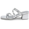 image:imageDREAM PAIRS Womens Strappy Heels Block Open Toe Low Heel Chunky Mules Sandals Dress ShoesSilvermetallic