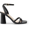 image:imageDREAM PAIRS Womens Strappy Round Heels Open Square Toe Ankle Strap Party Sandals Dress ShoesBlackpu