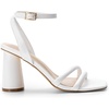 image:imageDREAM PAIRS Womens Strappy Round Heels Open Square Toe Ankle Strap Party Sandals Dress ShoesWhitepu