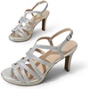 image:imageDREAM PAIRS Womens Strappy Stiletto High Heels Round Toe Platform Dress Shoes Comfortable Ankle Strap Heeled Sandals For Formal Party Wedding Evening DressSilver