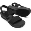 image:imageDREAM PAIRS Womens Walking Sandals Lightweight Soft Footbed Low Wedge Comfort Indoor Outdoor Flat SandalsAll Black