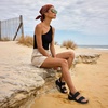 image:imageDREAM PAIRS Womens Walking Sandals Lightweight Soft Footbed Low Wedge Comfort Indoor Outdoor Flat SandalsAll Black