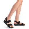 image:imageDREAM PAIRS Womens Walking Sandals Lightweight Soft Footbed Low Wedge Comfort Indoor Outdoor Flat SandalsAll Black