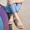 image:imageDREAM PAIRS Womens Walking Sandals Lightweight Soft Footbed Low Wedge Comfort Indoor Outdoor Flat SandalsBeige