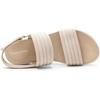 image:imageDREAM PAIRS Womens Walking Sandals Lightweight Soft Footbed Low Wedge Comfort Indoor Outdoor Flat SandalsBeige