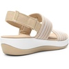 image:imageDREAM PAIRS Womens Walking Sandals Lightweight Soft Footbed Low Wedge Comfort Indoor Outdoor Flat SandalsBeige