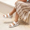 image:imageDREAM PAIRS Womens Walking Sandals Lightweight Soft Footbed Low Wedge Comfort Indoor Outdoor Flat SandalsWhite