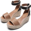 image:imageDREAM PAIRS Womens Wedge Sandals Open Toe Espadrilles Sandals Comfortable Dressy Ankle Strap Platform Sandals Suitable for Work Beach Summer ShoesBlackBrown