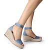 image:imageDREAM PAIRS Womens Wedge Sandals Open Toe Espadrilles Sandals Comfortable Dressy Ankle Strap Platform Sandals Suitable for Work Beach Summer ShoesDenim Blue