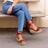 image:imageDREAM PAIRS Womens Wedge Sandals Open Toe Espadrilles Sandals Comfortable Dressy Ankle Strap Platform Sandals Suitable for Work Beach Summer ShoesRed