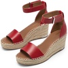 image:imageDREAM PAIRS Womens Wedge Sandals Open Toe Espadrilles Sandals Comfortable Dressy Ankle Strap Platform Sandals Suitable for Work Beach Summer ShoesRed