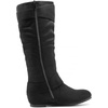 image:imageDREAM PAIRS Womens Wide Calf Knee High Boots FurLined Low Hidden Wedge BootsBlackSuede