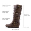 image:imageDREAM PAIRS Womens Wide Calf Knee High Boots FurLined Low Hidden Wedge BootsBrown