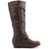 image:imageDREAM PAIRS Womens Wide Calf Knee High Boots FurLined Low Hidden Wedge BootsBrown