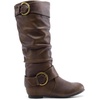 image:imageDREAM PAIRS Womens Wide Calf Knee High Boots FurLined Low Hidden Wedge BootsBrown