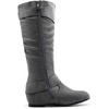 image:imageDREAM PAIRS Womens Wide Calf Knee High Boots FurLined Low Hidden Wedge BootsGrey SuedeWide Calf