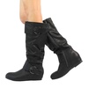 image:imageDREAM PAIRS Womens Wide Calf Knee High Boots FurLined Low Hidden Wedge BootsUrablackwidecalf